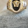 ANILLO ORO 18K FONDO NEGRO Y BRILLANTES