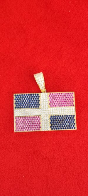 COLGANTE BANDERA REPUBLICA DOMINICANA ORO 18K