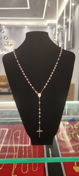 rosario oro 18k tres colores